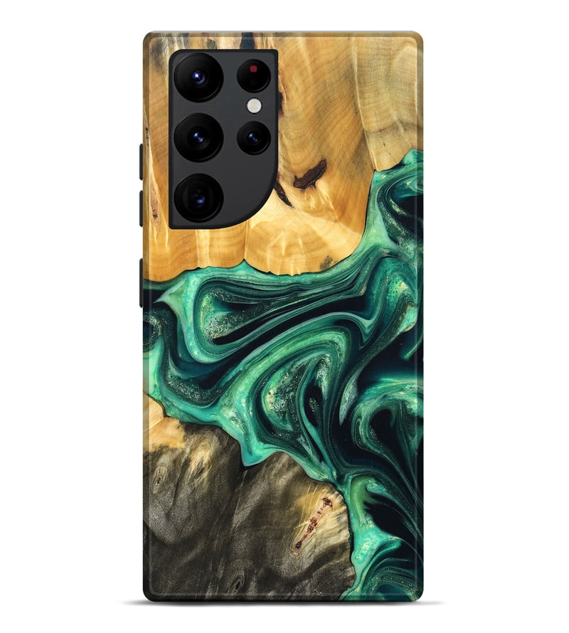 Galaxy S22 Ultra Wood Live Edge Phone Case - Alonza (Green, 823502)