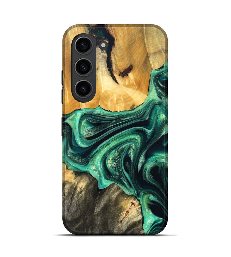 Galaxy S23 Wood Live Edge Phone Case - Alonza (Green, 823502)