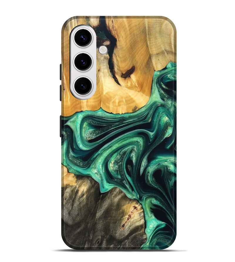 Galaxy S25 Plus Wood Live Edge Phone Case - Alonza (Green, 823502)