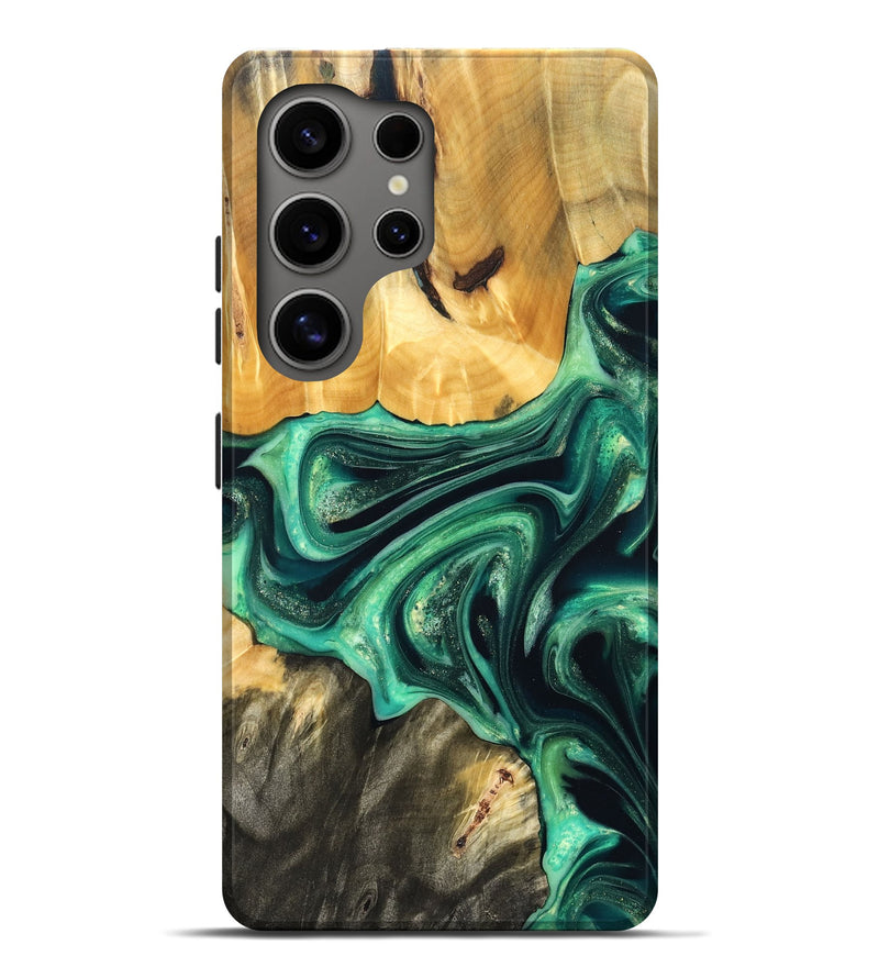 Galaxy S25 Ultra Wood Live Edge Phone Case - Alonza (Green, 823502)