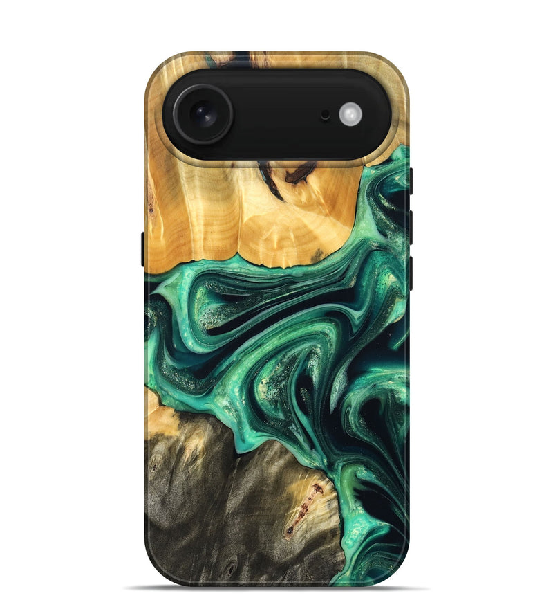 iPhone 17 Air Wood Live Edge Phone Case - Alonza (Green, 823502)