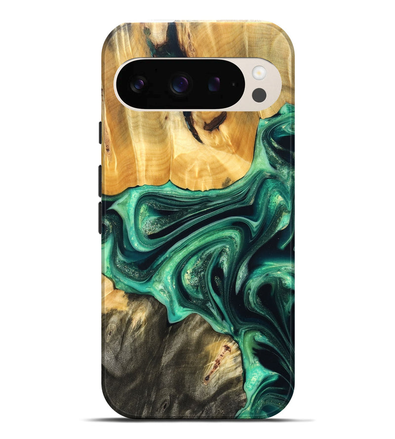 Pixel 10 Pro XL Wood Live Edge Phone Case - Alonza (Green, 823502)