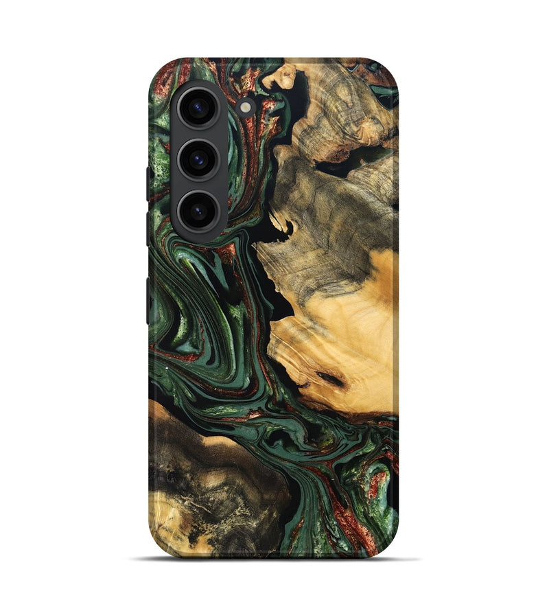 Galaxy S23 Wood Live Edge Phone Case - Abner (Green, 823503)