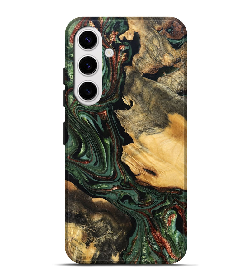 Galaxy S25 Plus Wood Live Edge Phone Case - Abner (Green, 823503)