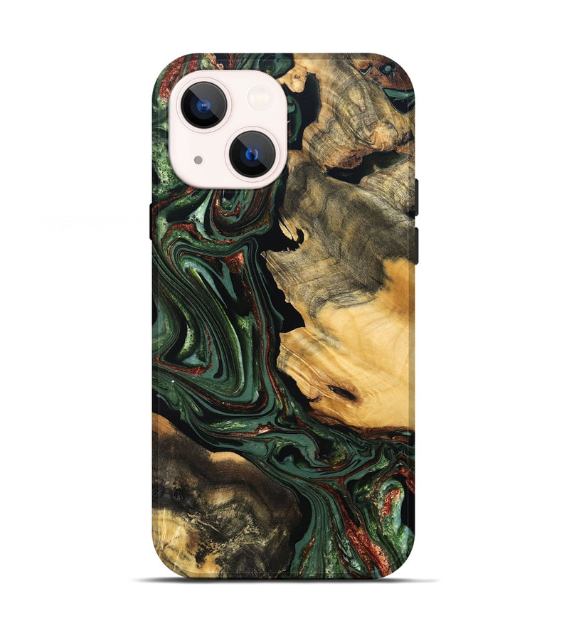 iPhone 13 Wood Live Edge Phone Case - Abner (Green, 823503)
