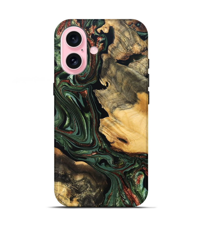 iPhone 17 Wood Live Edge Phone Case - Abner (Green, 823503)