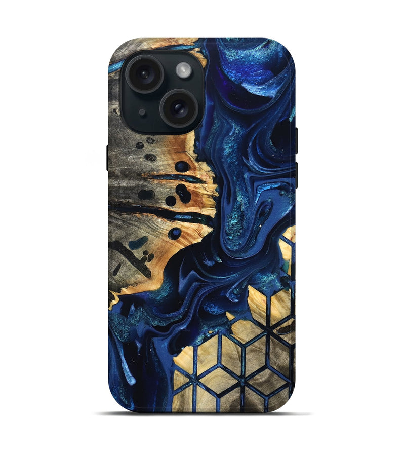 iPhone 15 Wood Live Edge Phone Case - Almon (Pattern, 823504)