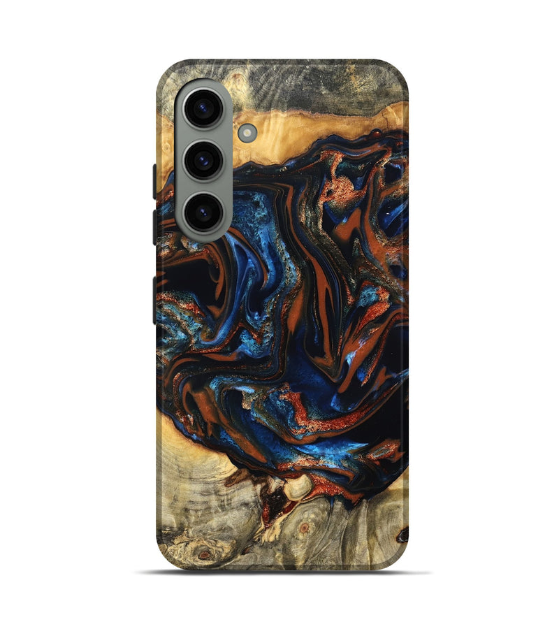 Galaxy S24 Wood Live Edge Phone Case - Deacon (Teal & Gold, 823505)
