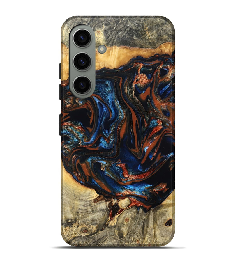 Galaxy S24 Plus Wood Live Edge Phone Case - Deacon (Teal & Gold, 823505)