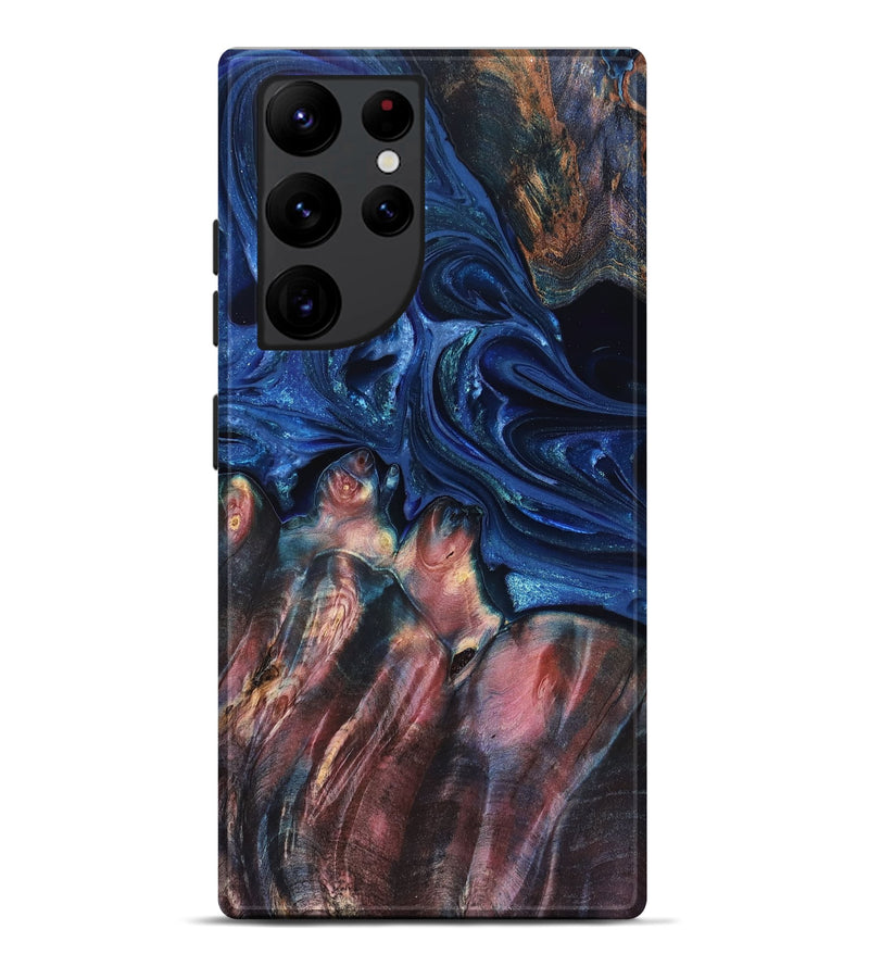 Galaxy S22 Ultra Wood Live Edge Phone Case - Lilia (Blue, 823506)