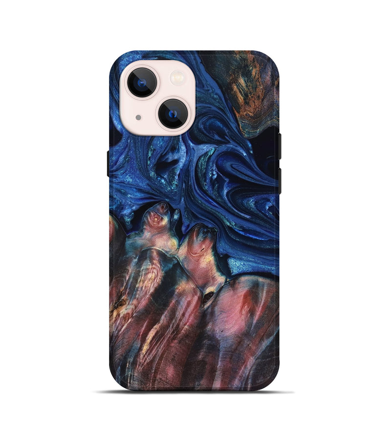 iPhone 13 mini Wood Live Edge Phone Case - Lilia (Blue, 823506)