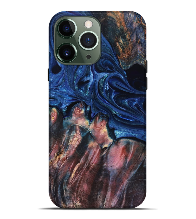 iPhone 13 Pro Max Wood Live Edge Phone Case - Lilia (Blue, 823506)