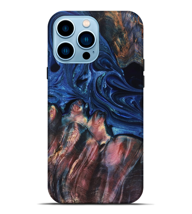 iPhone 14 Pro Max Wood Live Edge Phone Case - Lilia (Blue, 823506)