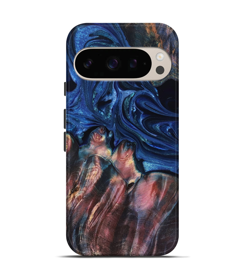 Pixel 10 Pro Wood Live Edge Phone Case - Lilia (Blue, 823506)