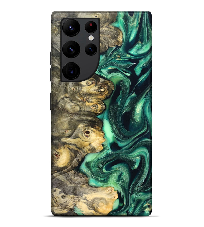 Galaxy S22 Ultra Wood Live Edge Phone Case - Renata (Green, 823507)