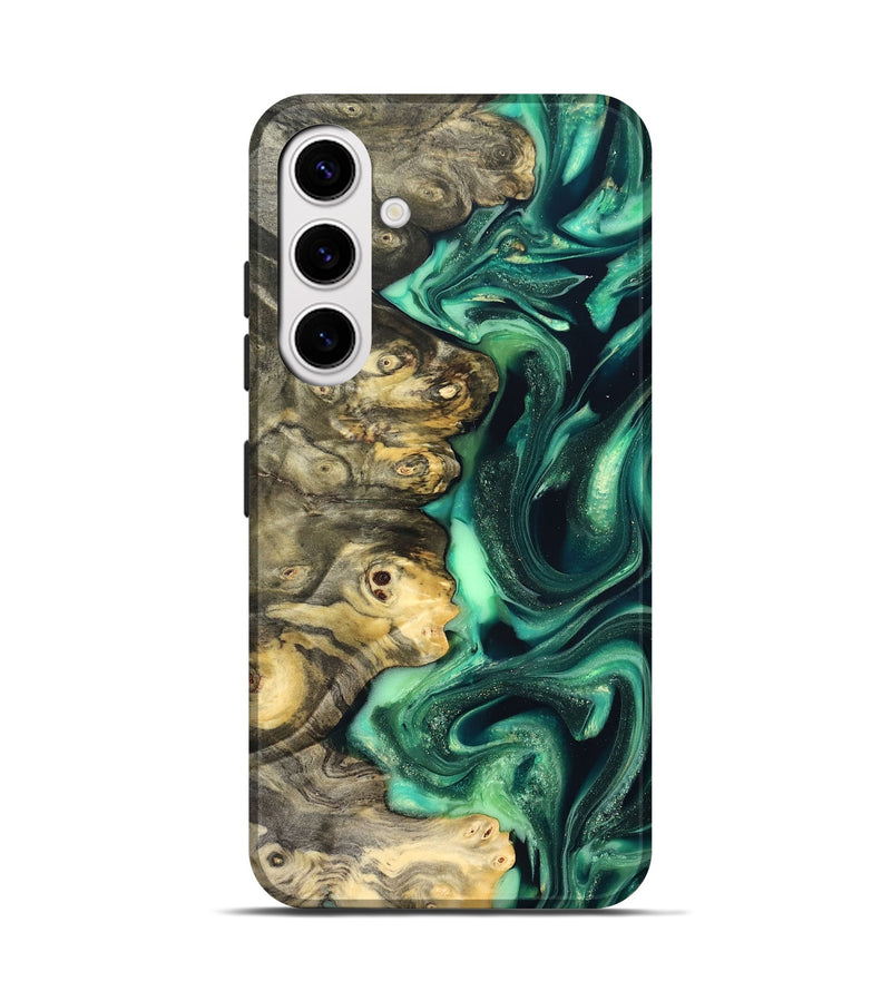 Galaxy S25 Wood Live Edge Phone Case - Renata (Green, 823507)