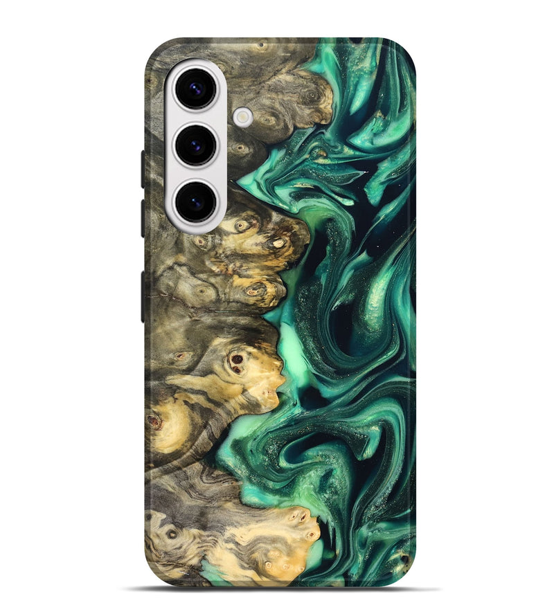 Galaxy S25 Plus Wood Live Edge Phone Case - Renata (Green, 823507)