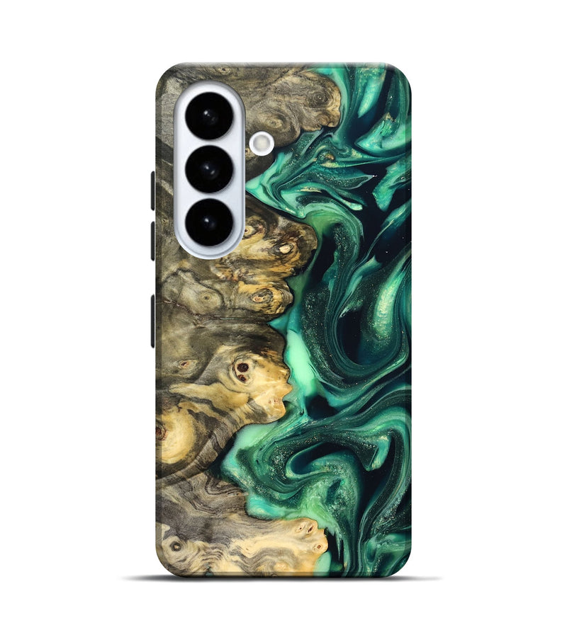 Galaxy S26 Wood Live Edge Phone Case - Renata (Green, 823507)