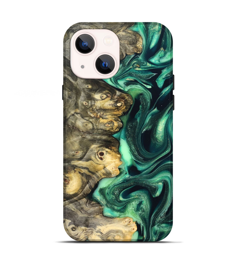 iPhone 13 Wood Live Edge Phone Case - Renata (Green, 823507)