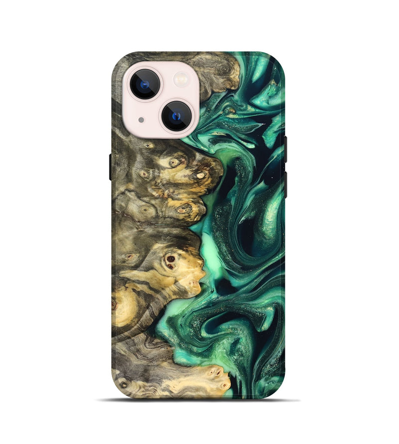 iPhone 13 mini Wood Live Edge Phone Case - Renata (Green, 823507)