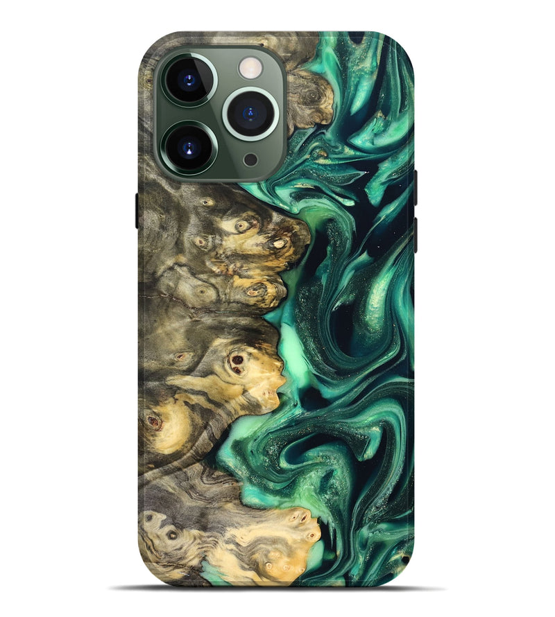 iPhone 13 Pro Max Wood Live Edge Phone Case - Renata (Green, 823507)