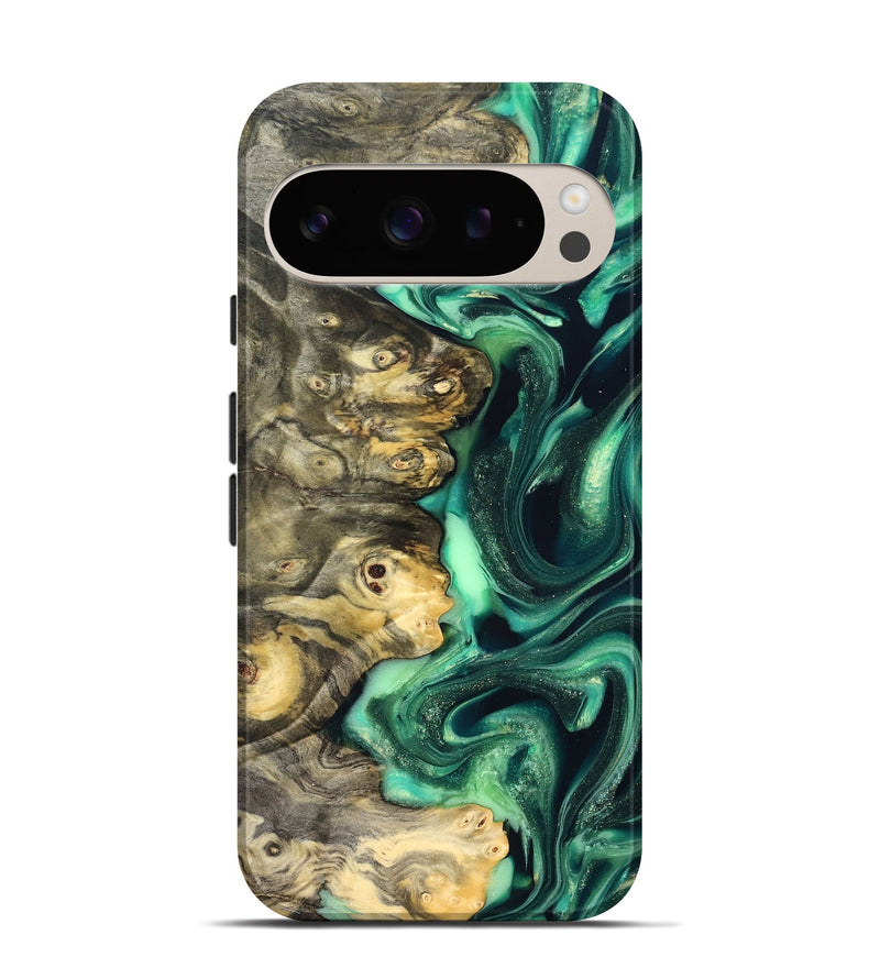 Pixel 9 Wood Live Edge Phone Case - Renata (Green, 823507)
