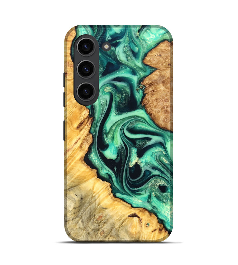 Galaxy S23 Wood Live Edge Phone Case - Nichole (Green, 823508)