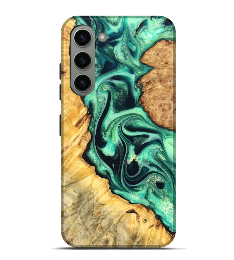 Galaxy S23 Plus Wood Live Edge Phone Case - Nichole (Green, 823508)