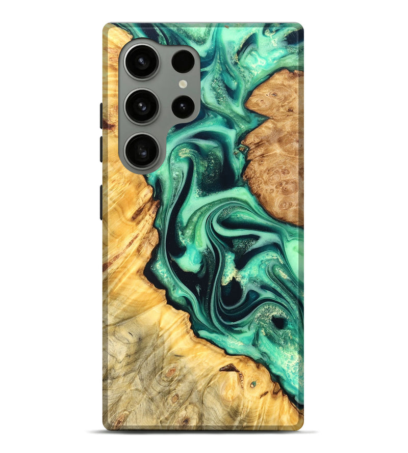 Galaxy S24 Ultra Wood Live Edge Phone Case - Nichole (Green, 823508)