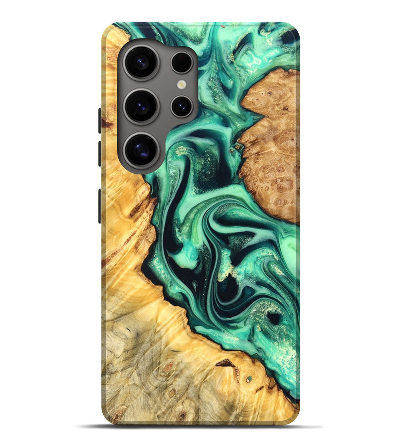 Galaxy S25 Ultra Wood Live Edge Phone Case - Nichole (Green, 823508)
