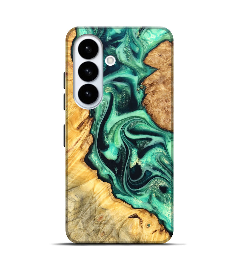Galaxy S26 Wood Live Edge Phone Case - Nichole (Green, 823508)
