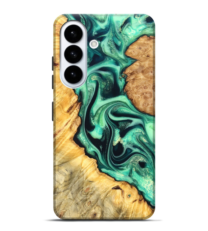 Galaxy S26 Plus Wood Live Edge Phone Case - Nichole (Green, 823508)