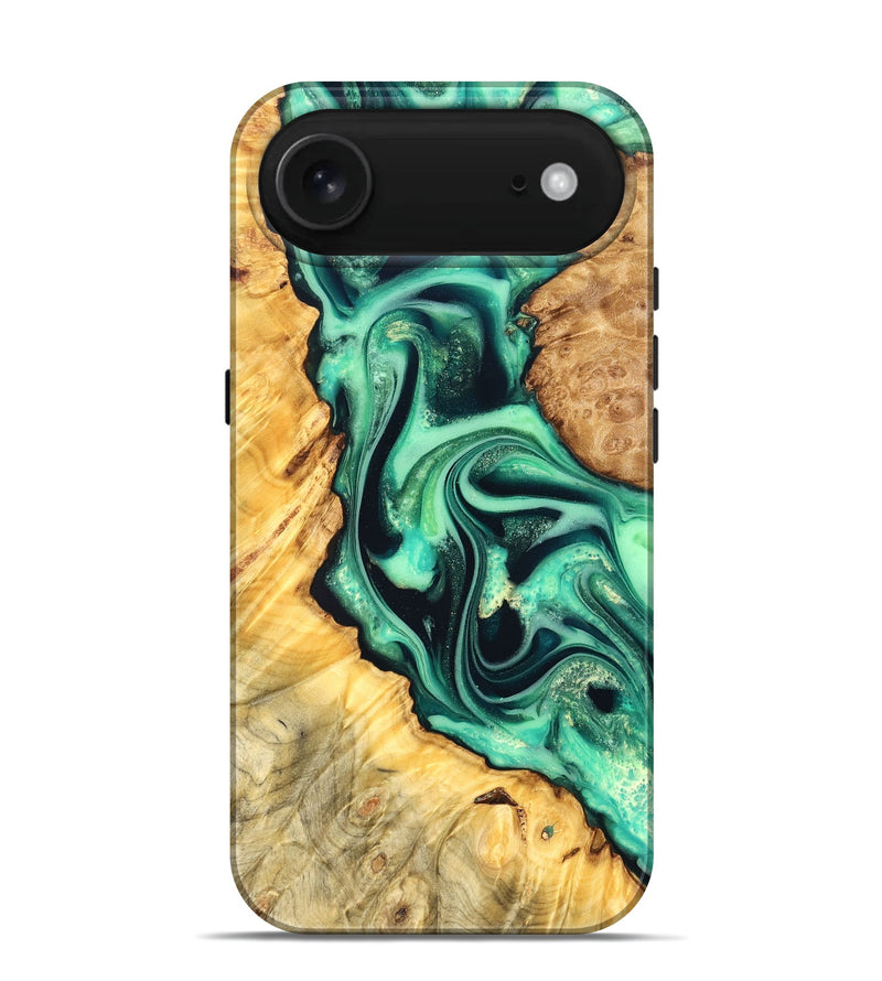 iPhone 17 Air Wood Live Edge Phone Case - Nichole (Green, 823508)