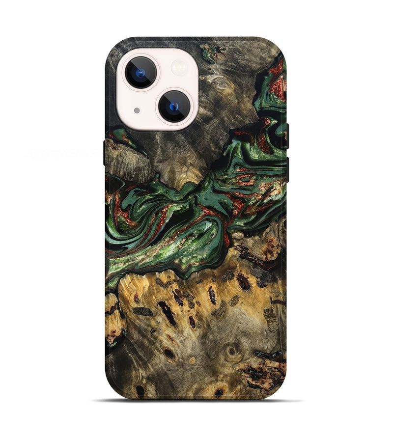 iPhone 13 Wood Live Edge Phone Case - Meadow (Green, 823510)