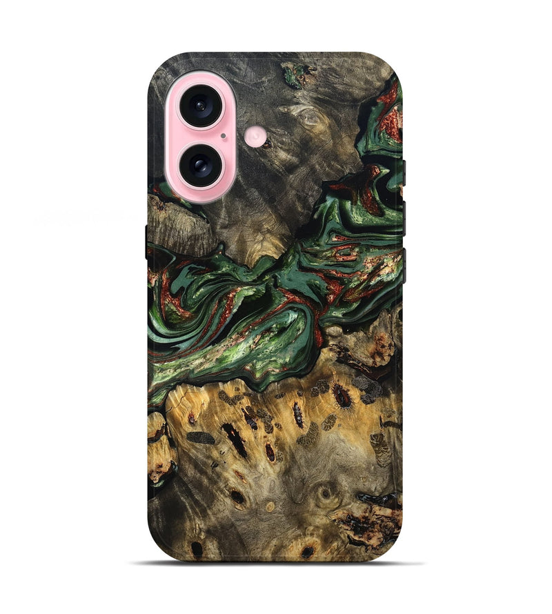 iPhone 17 Wood Live Edge Phone Case - Meadow (Green, 823510)