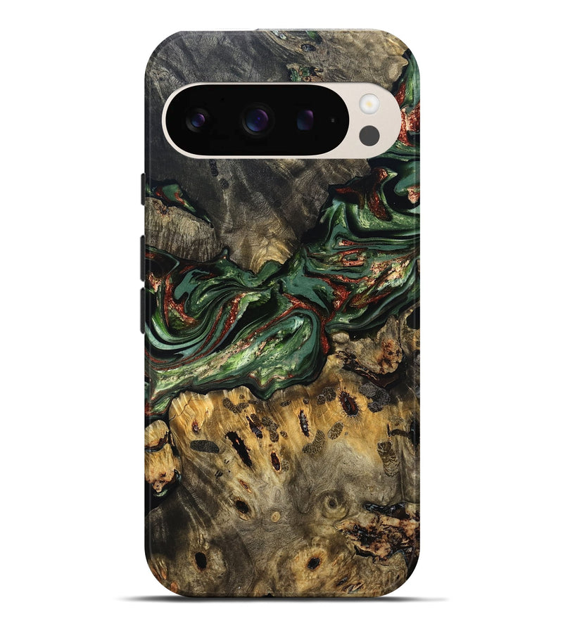 Pixel 9 Pro XL Wood Live Edge Phone Case - Meadow (Green, 823510)