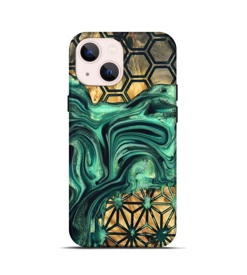 iPhone 13 mini Wood Live Edge Phone Case - Lila (Pattern, 823511)