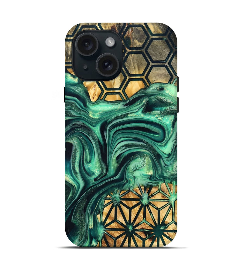 iPhone 15 Wood Live Edge Phone Case - Lila (Pattern, 823511)
