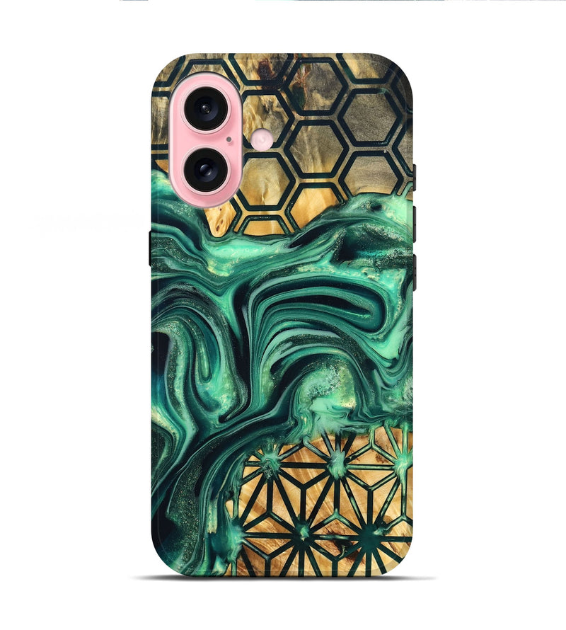 iPhone 16 Wood Live Edge Phone Case - Lila (Pattern, 823511)