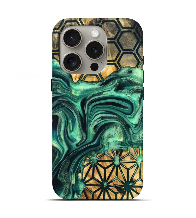 iPhone 16 Pro Wood Live Edge Phone Case - Lila (Pattern, 823511)