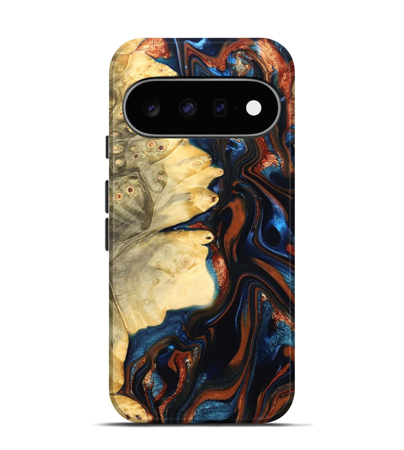 Pixel 11 Wood Live Edge Phone Case - Tilda (Teal & Gold, 823512)