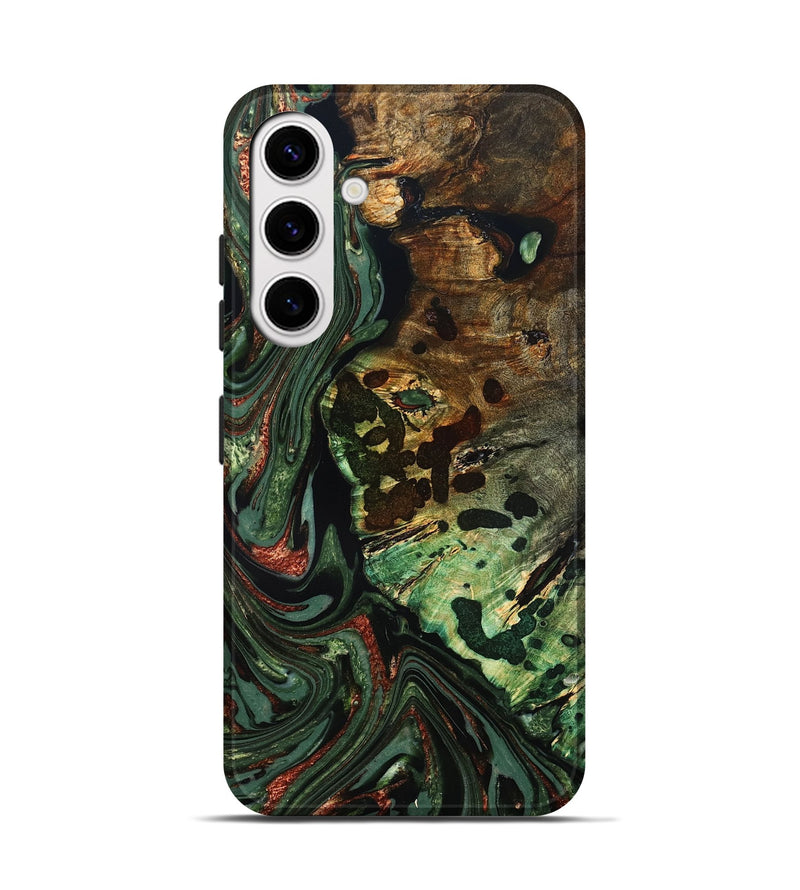 Galaxy S25 Wood Live Edge Phone Case - Rivka (Green, 823514)