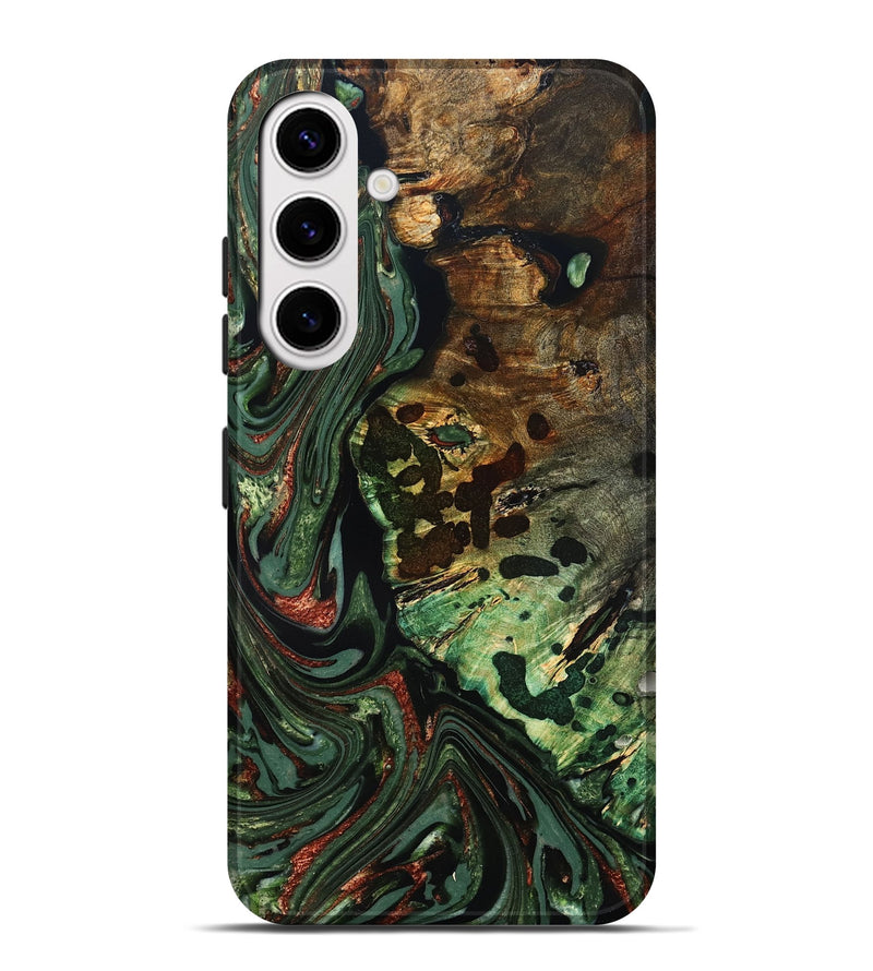 Galaxy S25 Plus Wood Live Edge Phone Case - Rivka (Green, 823514)