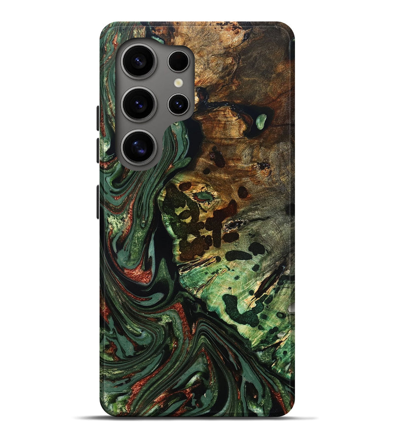 Galaxy S25 Ultra Wood Live Edge Phone Case - Rivka (Green, 823514)