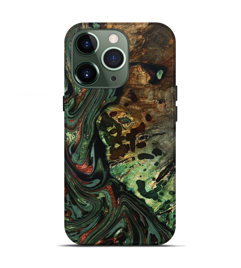 iPhone 13 Pro Wood Live Edge Phone Case - Rivka (Green, 823514)