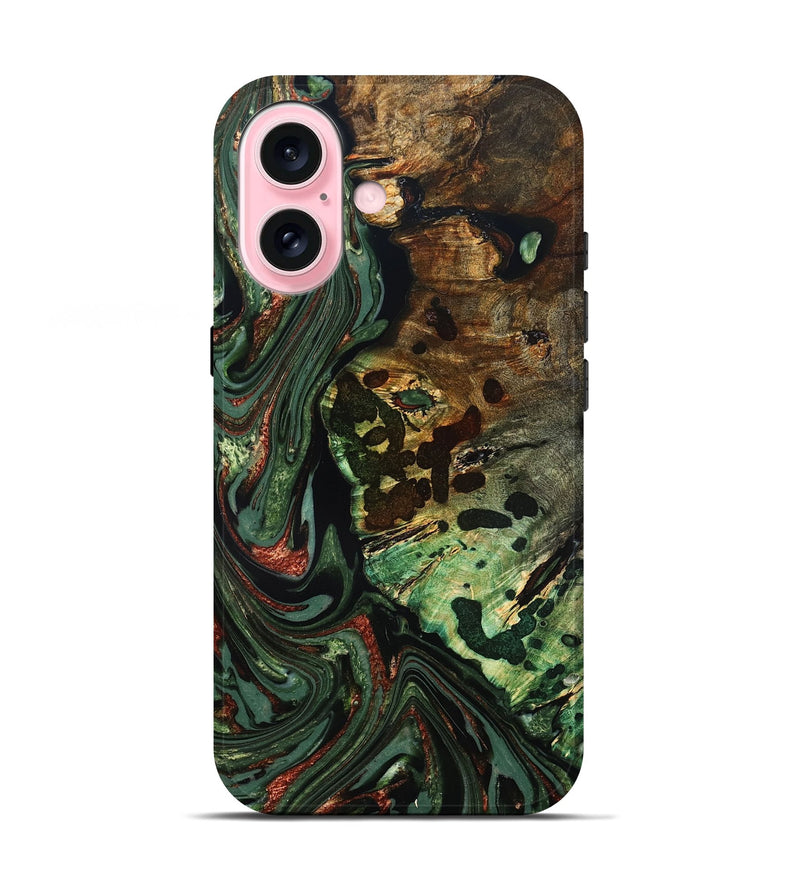 iPhone 17 Wood Live Edge Phone Case - Rivka (Green, 823514)