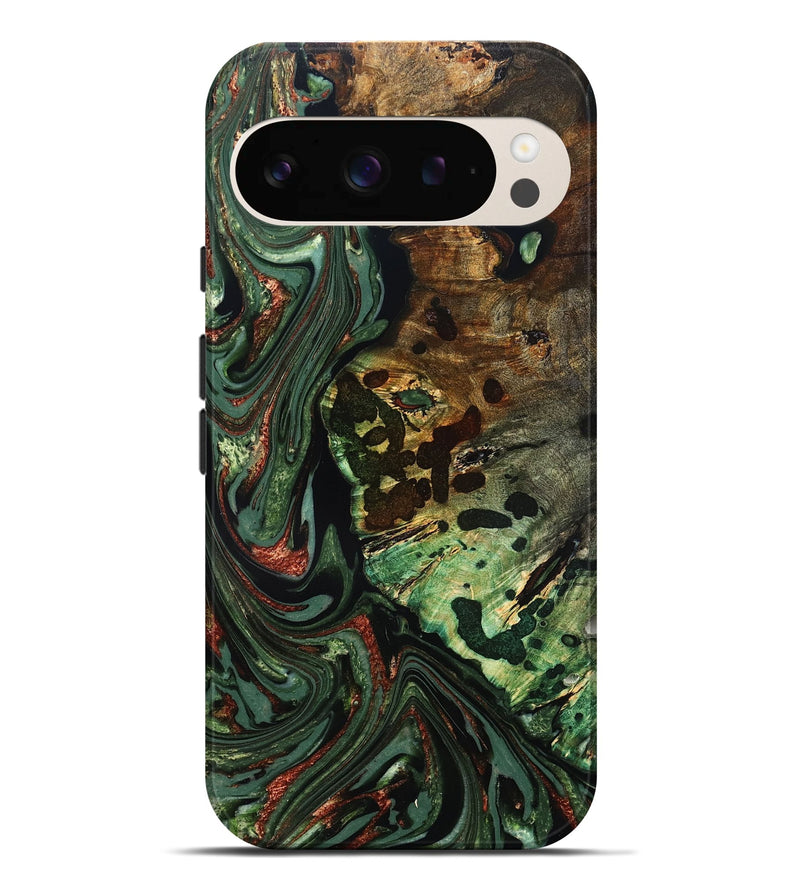 Pixel 9 Pro XL Wood Live Edge Phone Case - Rivka (Green, 823514)
