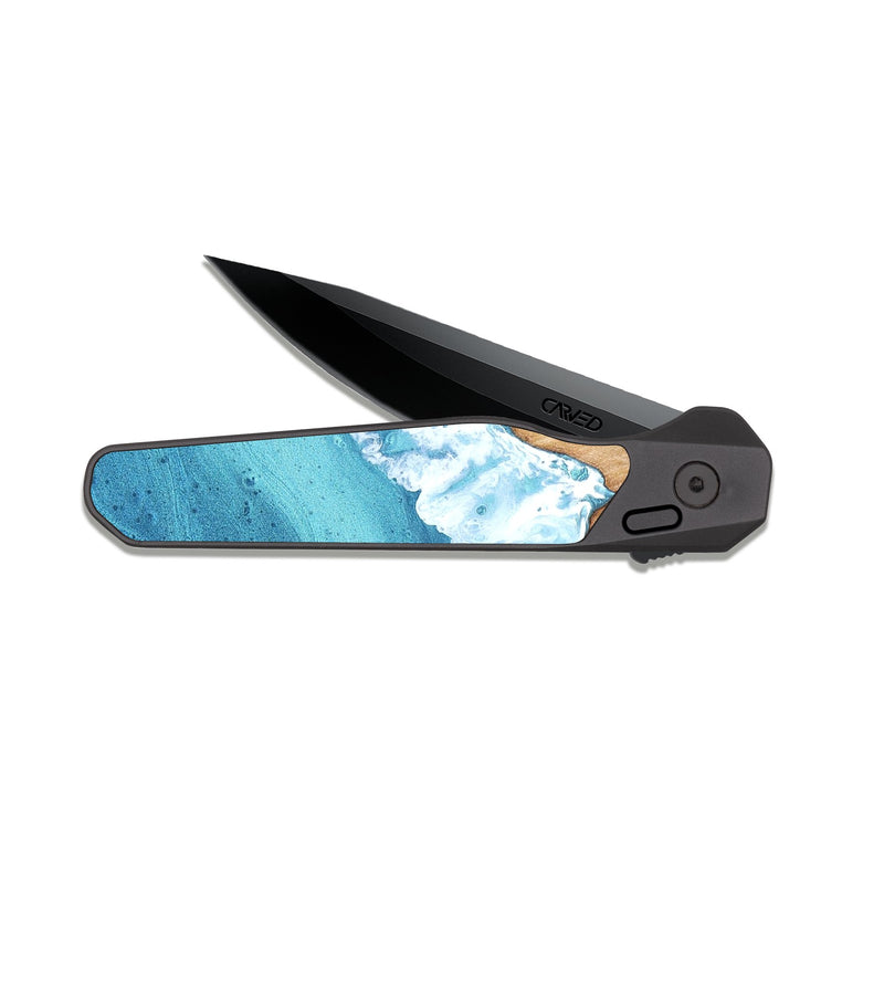 EDC Dark Slate Wood Pocket Knife - Ashli (Coastal, 823517)