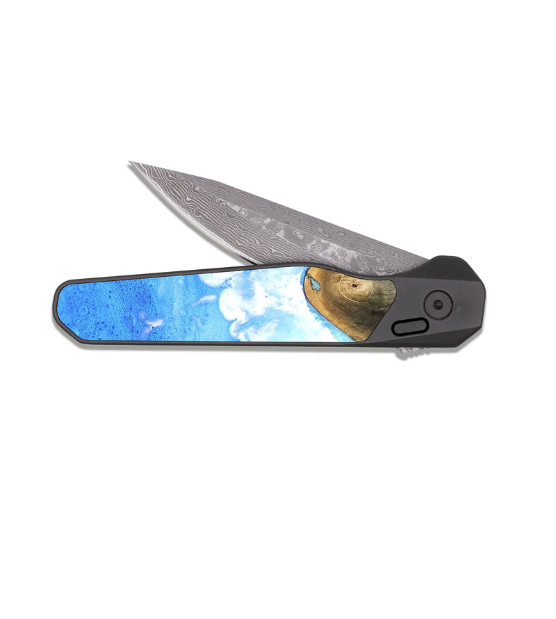 EDC Dark Damascus Wood Pocket Knife - Earle (Coastal, 823518)