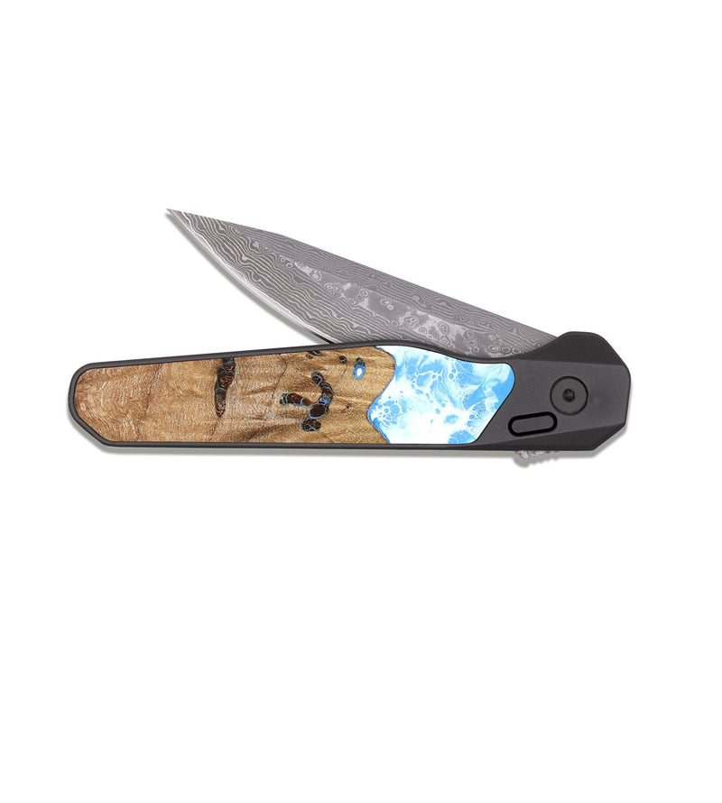 EDC Dark Damascus Wood Pocket Knife - Lilla (Coastal, 823519)